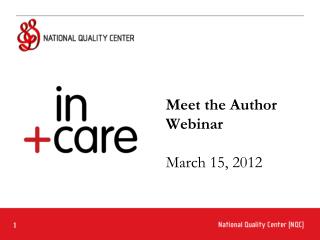 Meet the Author Webinar March 15, 2012