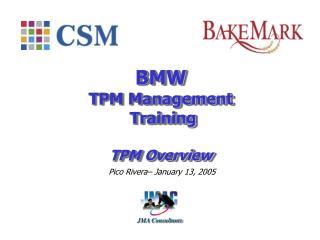 BMW TPM Management Training TPM Overview