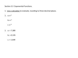 Section 3.3 Exponential Functions