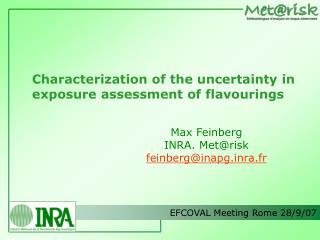 Characterization of the uncertainty in exposure assessment of flavourings
