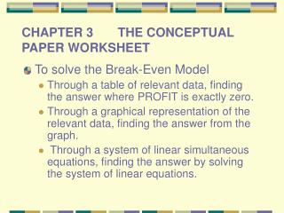 CHAPTER 3 THE CONCEPTUAL PAPER WORKSHEET