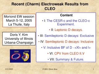 Recent (Charm) Electroweak Results from CLEO