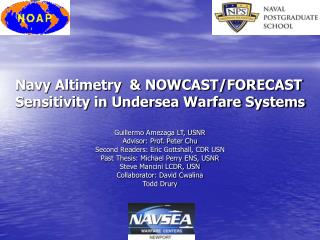 Navy Altimetry &amp; NOWCAST/FORECAST Sensitivity in Undersea Warfare Systems