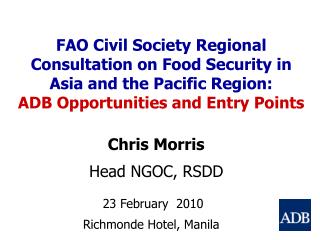 Chris Morris Head NGOC, RSDD