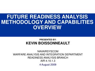 FUTURE READINESS ANALYSIS METHODOLOGY AND CAPABILITIES OVERVIEW