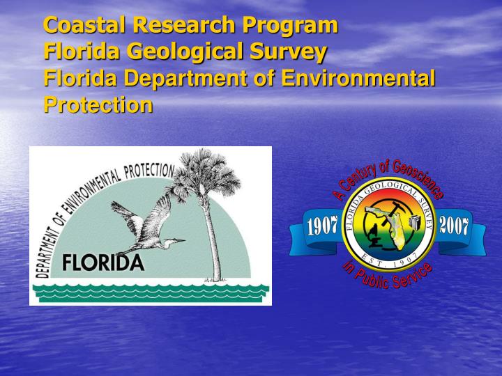 coastal research program florida geological survey florida department of environmental protection