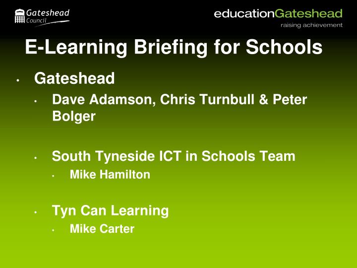 e learning briefing for schools