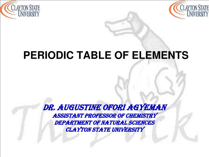 periodic table of elements