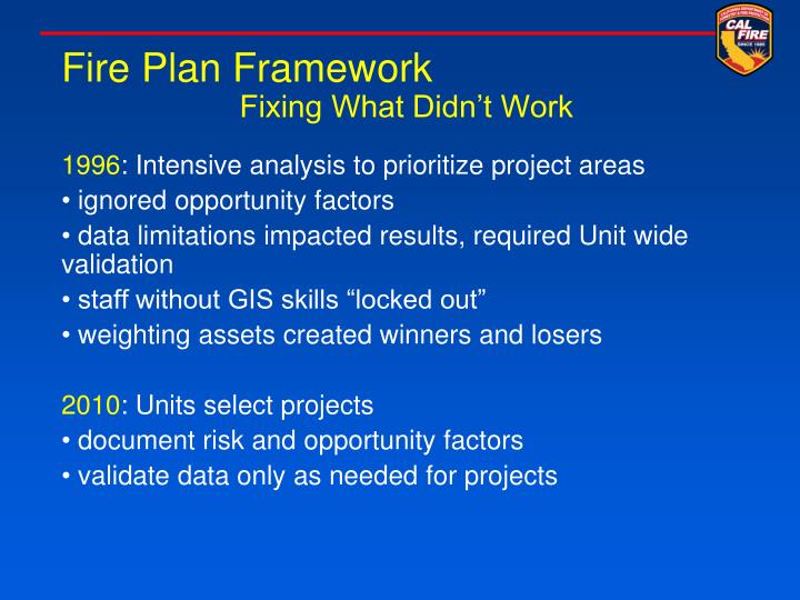 fire plan framework