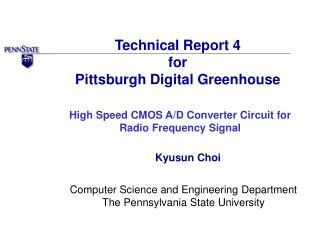 Technical Report 4 for Pittsburgh Digital Greenhouse