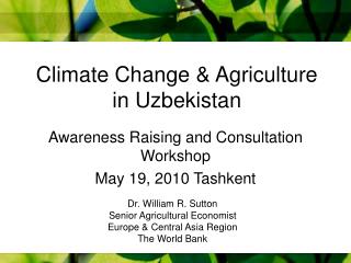Climate Change &amp; Agriculture in Uzbekistan