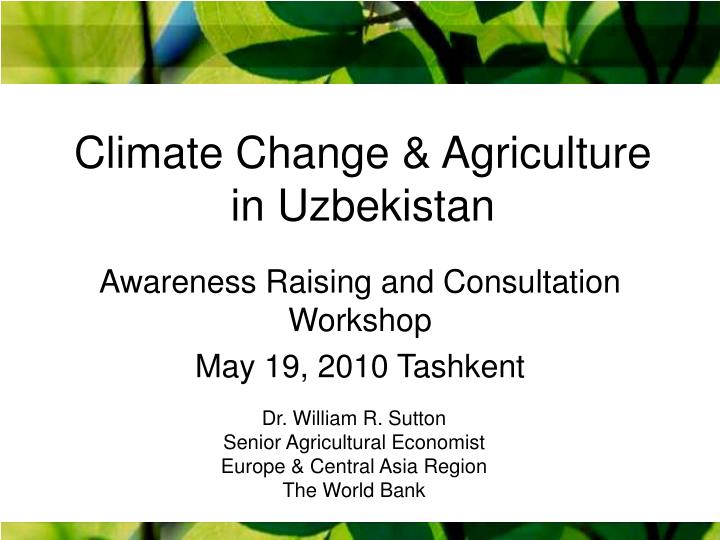 climate change agriculture in uzbekistan