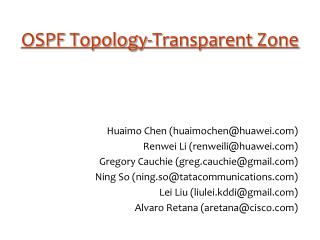 OSPF Topology-Transparent Zone