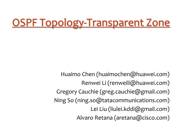 ospf topology transparent zone