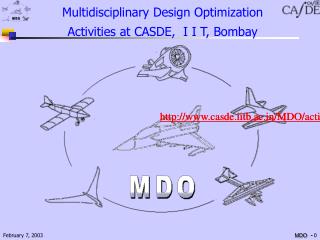 Multidisciplinary Design Optimization Activities at CASDE, I I T, Bombay
