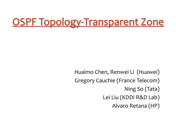 ospf topology transparent zone