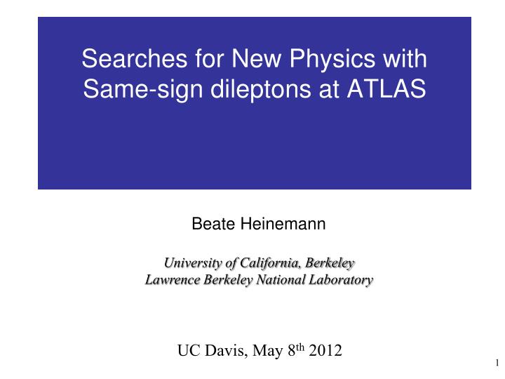 searches for new physics with same sign dileptons at atlas