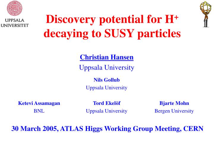 discovery potential for h decaying to susy particles