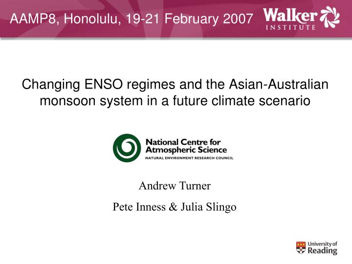 changing enso regimes and the asian australian monsoon system in a future climate scenario