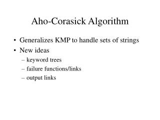 Aho-Corasick Algorithm