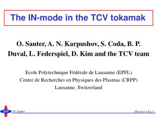 The IN-mode in the TCV tokamak