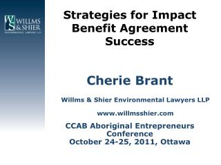 Strategies for Impact Benefit Agreement Success