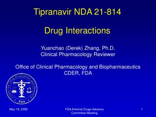 Tipranavir NDA 21-814 Drug Interactions