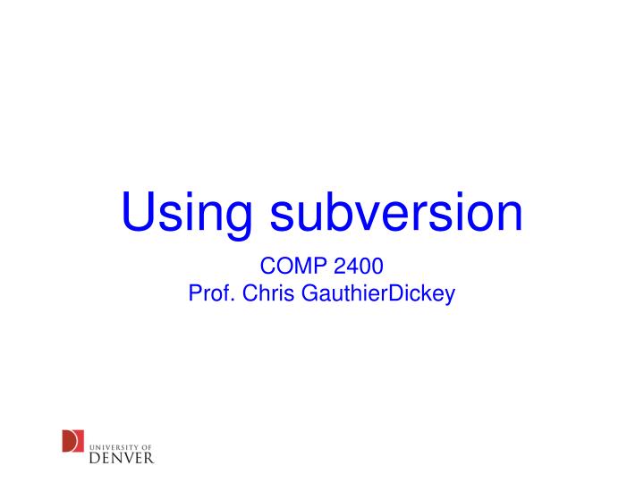 using subversion