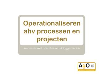 operationaliseren ahv processen en projecten