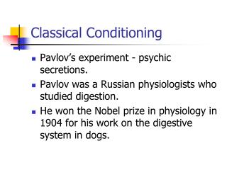 Classical Conditioning