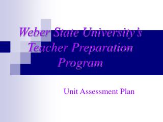 Unit Assessment Plan