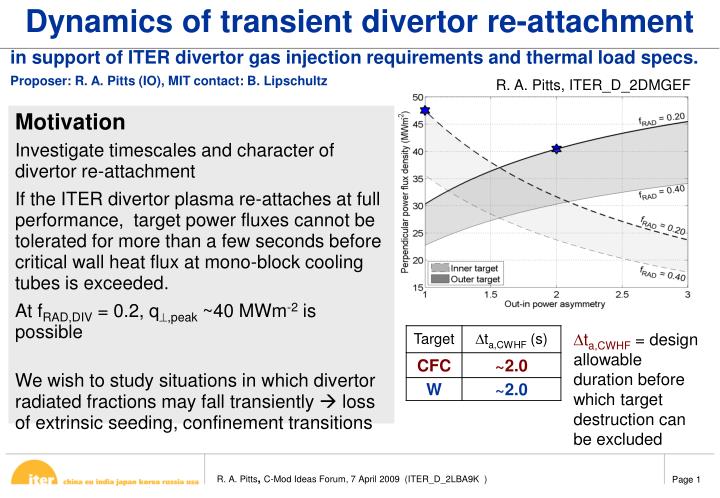 dynamics of transient divertor re attachment