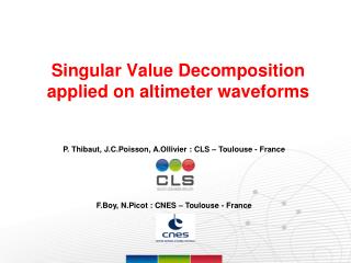 Singular Value Decomposition applied on altimeter waveforms