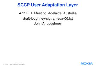 SCCP User Adaptation Layer