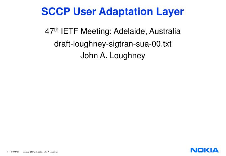 sccp user adaptation layer