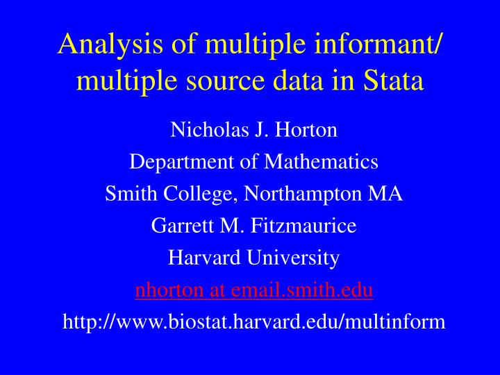 analysis of multiple informant multiple source data in stata