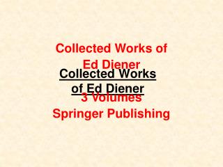 Collected Works of Ed Diener