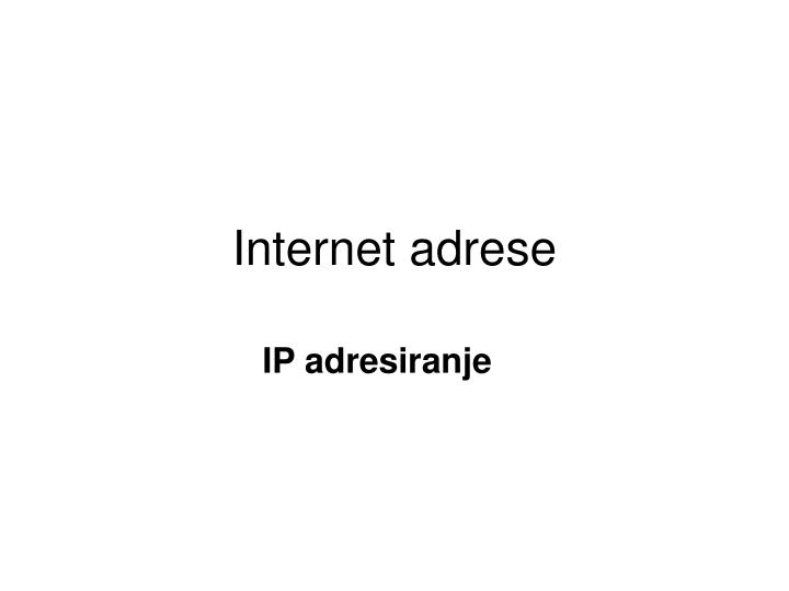 internet adrese