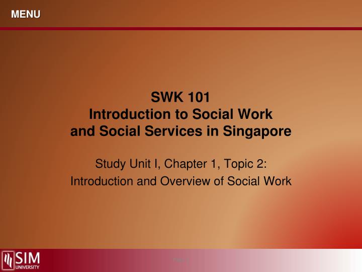 swk 101 introduction to social work and social services in singapore