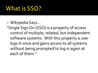 What is SSO?