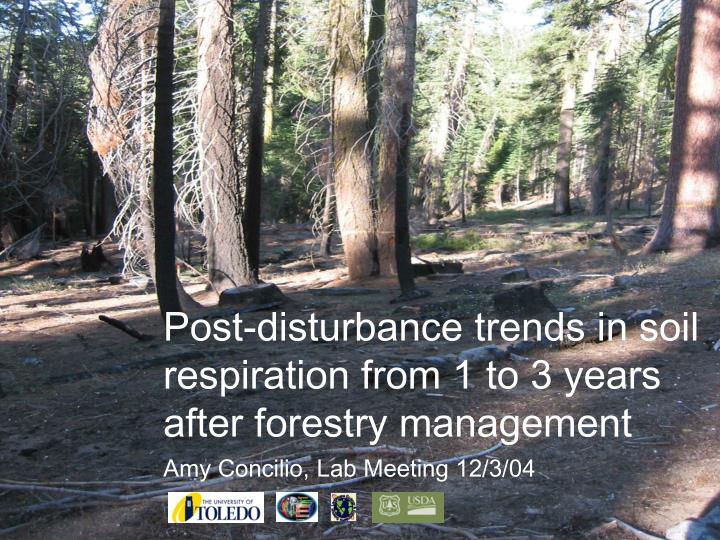 post disturbance trends in soil respiration from 1 to 3 years after forestry management