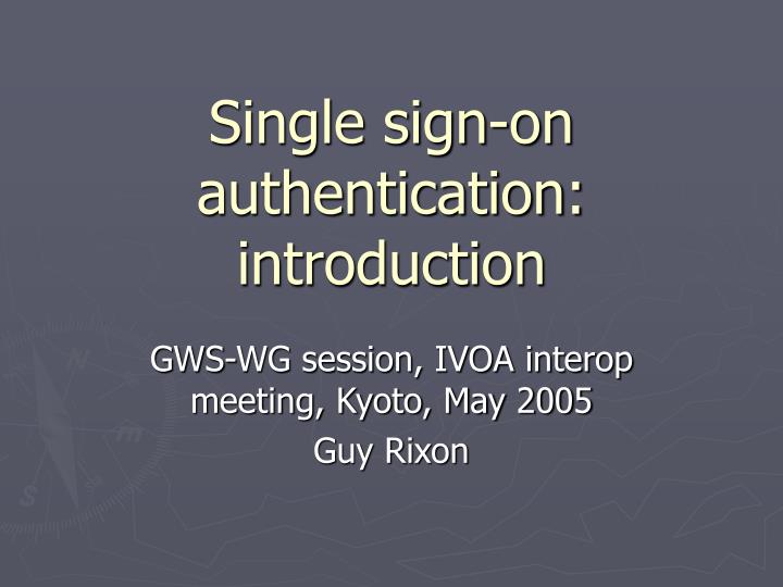 single sign on authentication introduction