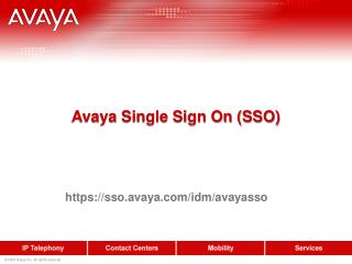 Avaya Single Sign On (SSO)