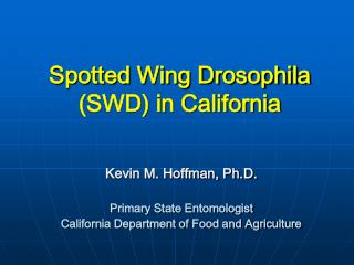 Spotted Wing Drosophila (SWD) in California