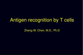 Antigen recognition by T cells Zheng W. Chen, M.D., Ph.D