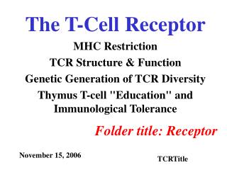 The T-Cell Receptor