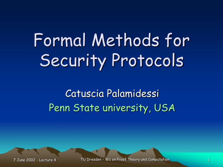 formal methods for security protocols