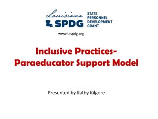 Inclusive Practices- Paraeducator Support Model