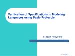 Verification of Specifications in Modeling Languages using Basic Protocols - slide 1