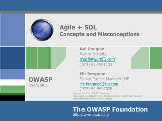 Agile + SDL Concepts and Misconceptions